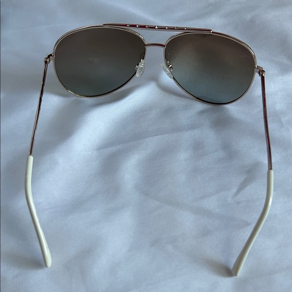 Bebe Aviator Sunglasses with Swarovski Crystals White/Gold tone Frame BB7225SC main image 4